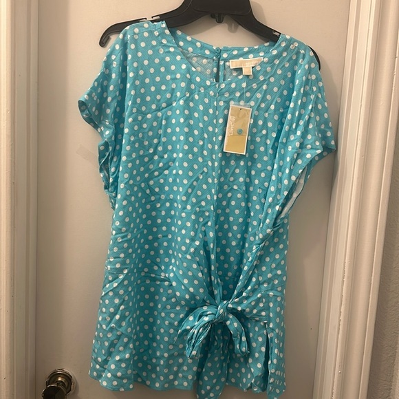 NWT MICHAEL MICHAEL KORS
Women's Polka-Dot Short Sleeve Wrap Top, - Picture 2 of 10